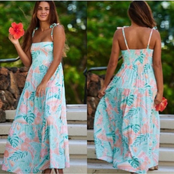 Kenny Flowers Dresses & Skirts - KENNY FLOWERS The Hawaii Resort Tie Tropical Floral Maxi Dress